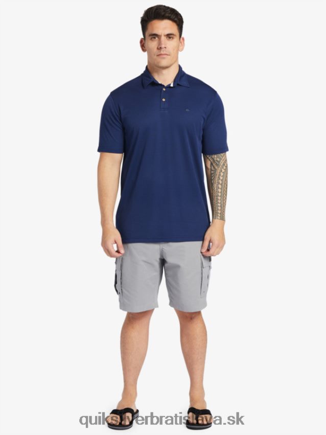 vodník vodné polo tričko s krátkym rukávom Quiksilver muži B80HXR96 polnočné námorníctvo