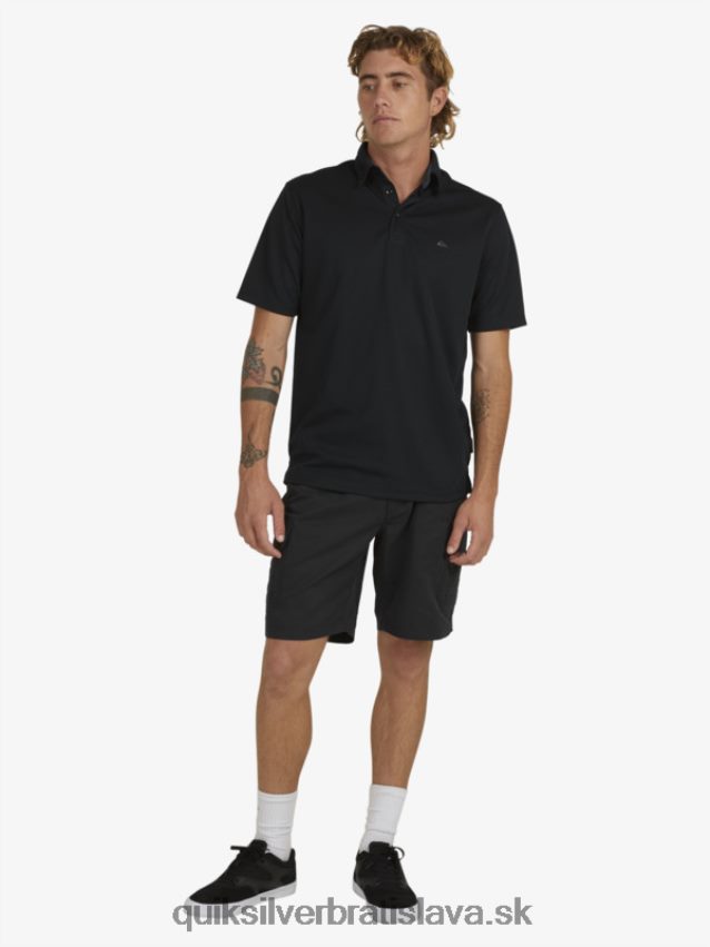 vodník vodné polo tričko s krátkym rukávom Quiksilver muži B80HXR98 čierna