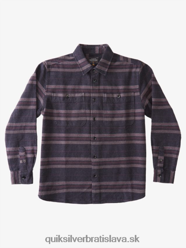 vodník vodorovný hrebeň flanelová košeľa s dlhým rukávom Quiksilver muži B80HXR1121 čierny horizontálny hrebeň