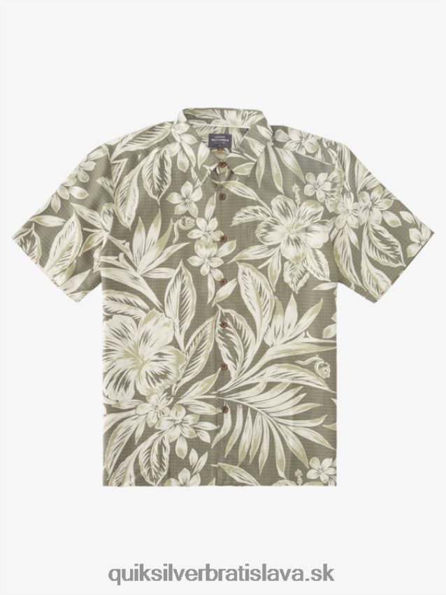 waterman brunch time košeľa s krátkym rukávom Quiksilver muži B80HXR1334 zaprášené olivové brunchové dni