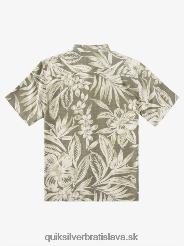 waterman brunch time košeľa s krátkym rukávom Quiksilver muži B80HXR1334 zaprášené olivové brunchové dni