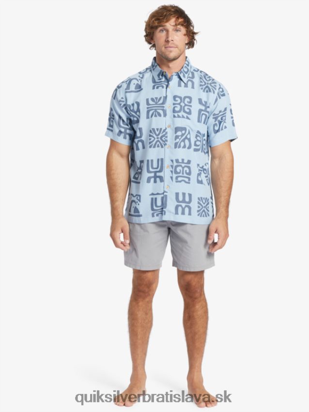 waterman channel paddle košeľa s krátkym rukávom Quiksilver muži B80HXR457 súmraková modrá kanálová pádla