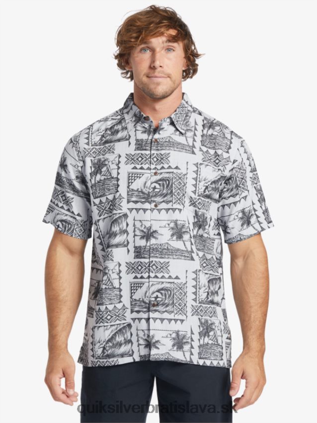 waterman surf trippers tričko s krátkym rukávom Quiksilver muži B80HXR433 čierni surferi