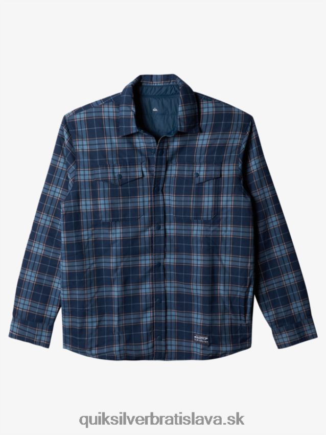 zateplená obojstranná flanelová košeľa na voľné stúpanie Quiksilver muži B80HXR1702 insígnie modrá voľné stúpanie