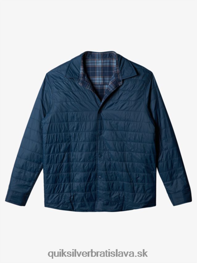 zateplená obojstranná flanelová košeľa na voľné stúpanie Quiksilver muži B80HXR1702 insígnie modrá voľné stúpanie