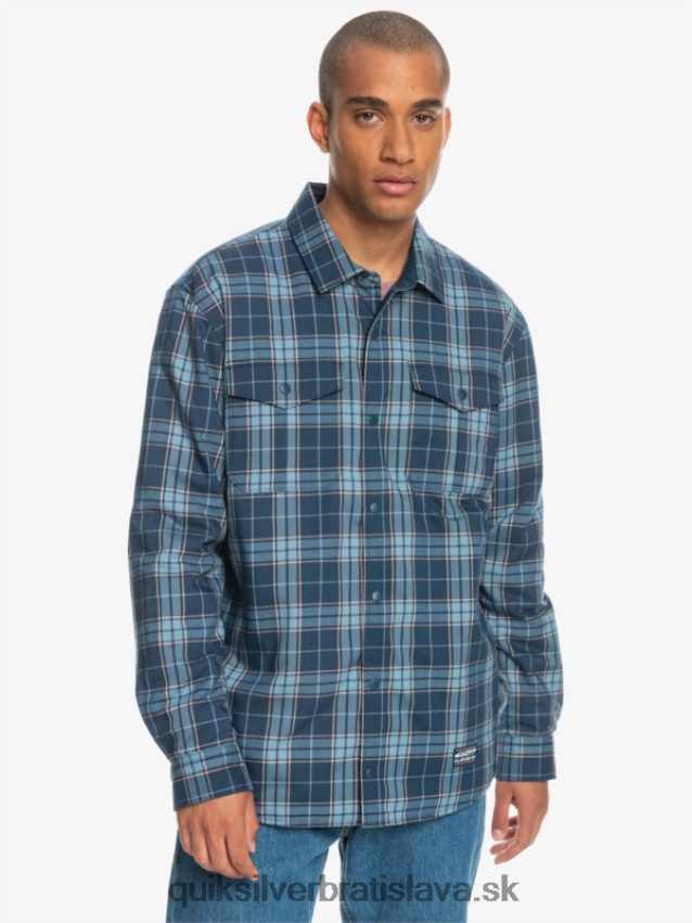 zateplená obojstranná flanelová košeľa na voľné stúpanie Quiksilver muži B80HXR1702 insígnie modrá voľné stúpanie