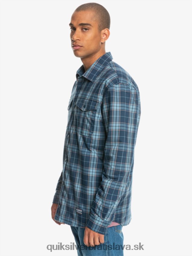 zateplená obojstranná flanelová košeľa na voľné stúpanie Quiksilver muži B80HXR1702 insígnie modrá voľné stúpanie