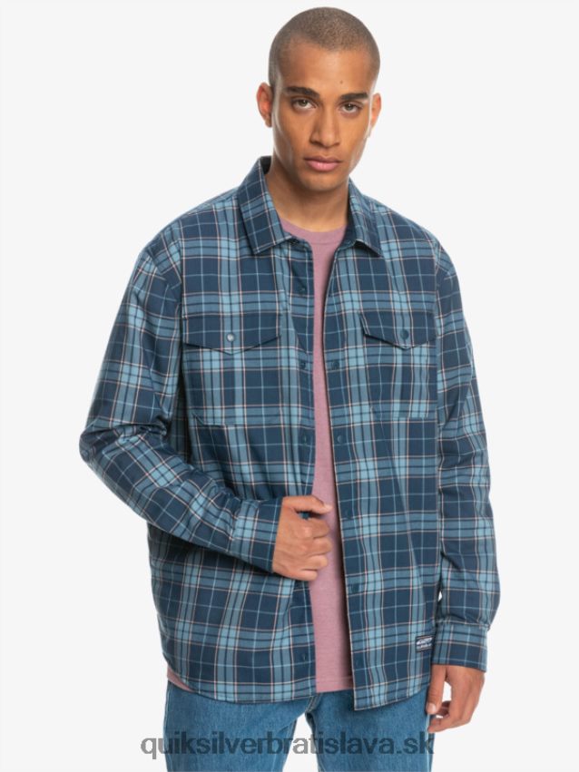 zateplená obojstranná flanelová košeľa na voľné stúpanie Quiksilver muži B80HXR1702 insígnie modrá voľné stúpanie