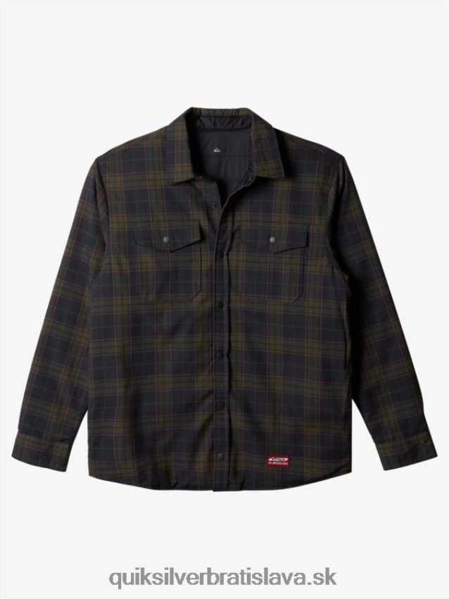 zateplená obojstranná flanelová košeľa na voľné stúpanie Quiksilver muži B80HXR1703 fantómové voľné stúpanie