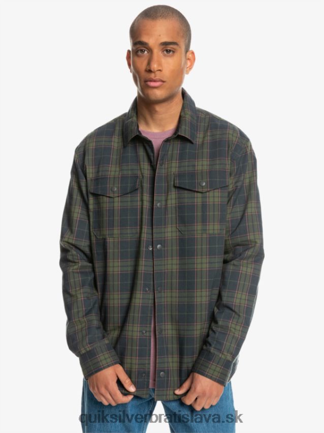 zateplená obojstranná flanelová košeľa na voľné stúpanie Quiksilver muži B80HXR1703 fantómové voľné stúpanie