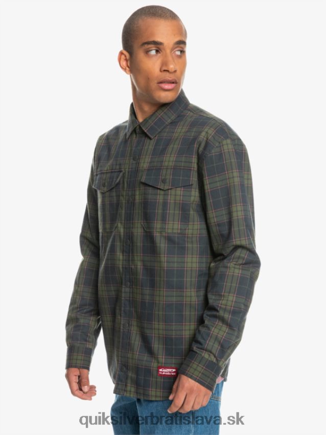 zateplená obojstranná flanelová košeľa na voľné stúpanie Quiksilver muži B80HXR1703 fantómové voľné stúpanie