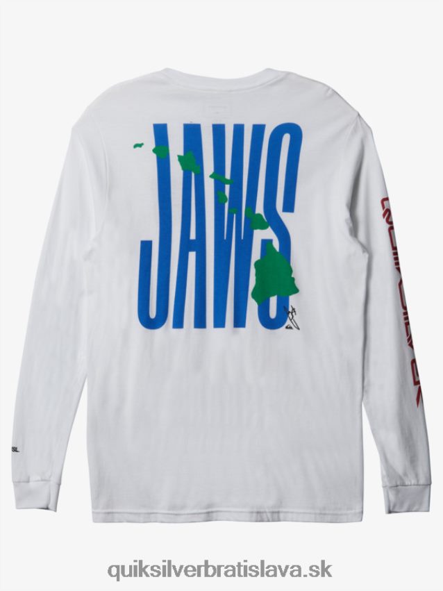 čeľuste big wave challenge ls tričko Quiksilver muži B80HXR1425 biely