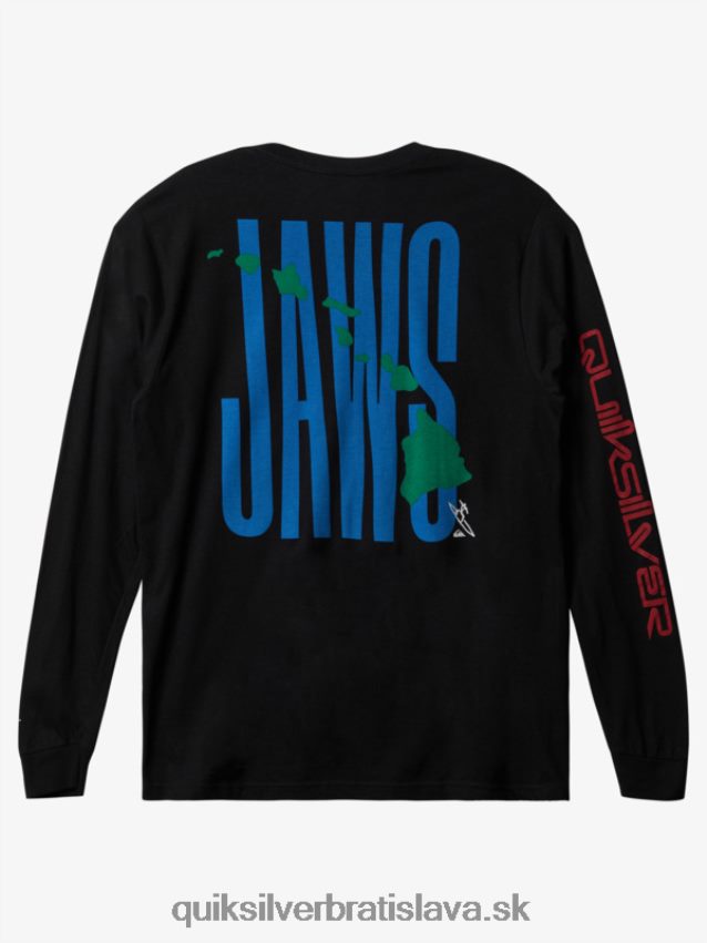čeľuste big wave challenge ls tričko Quiksilver muži B80HXR1426 čierna