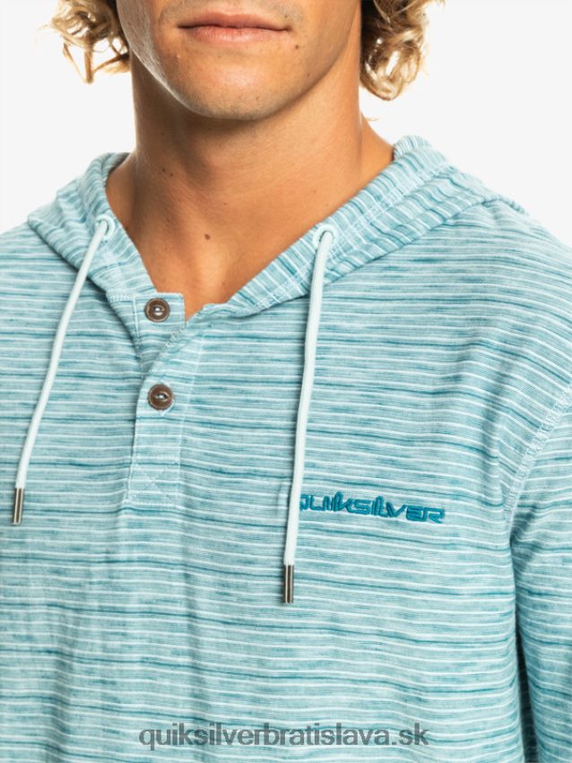 kentin tričko s dlhým rukávom a kapucňou Quiksilver muži B80HXR1354 nebeský kentín
