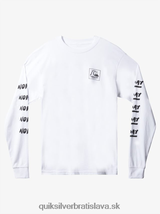 natas teraz tričko s dlhým rukávom Quiksilver muži B80HXR1634 biely