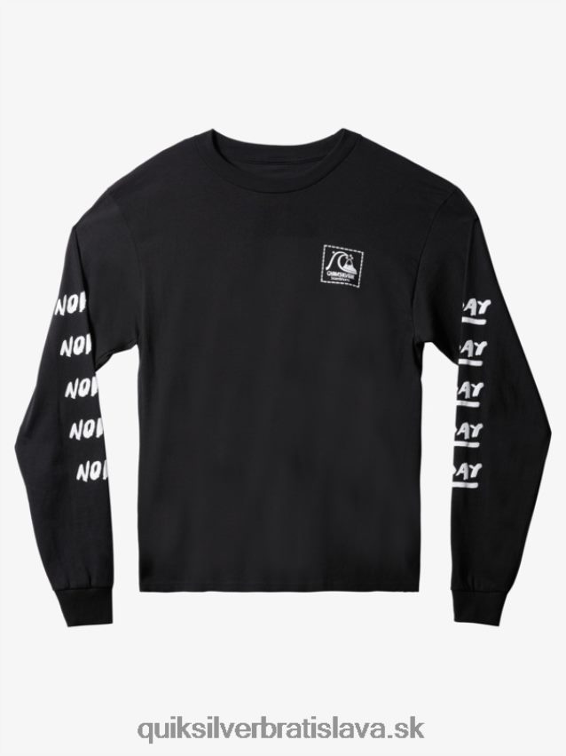natas teraz tričko s dlhým rukávom Quiksilver muži B80HXR1635 čierna