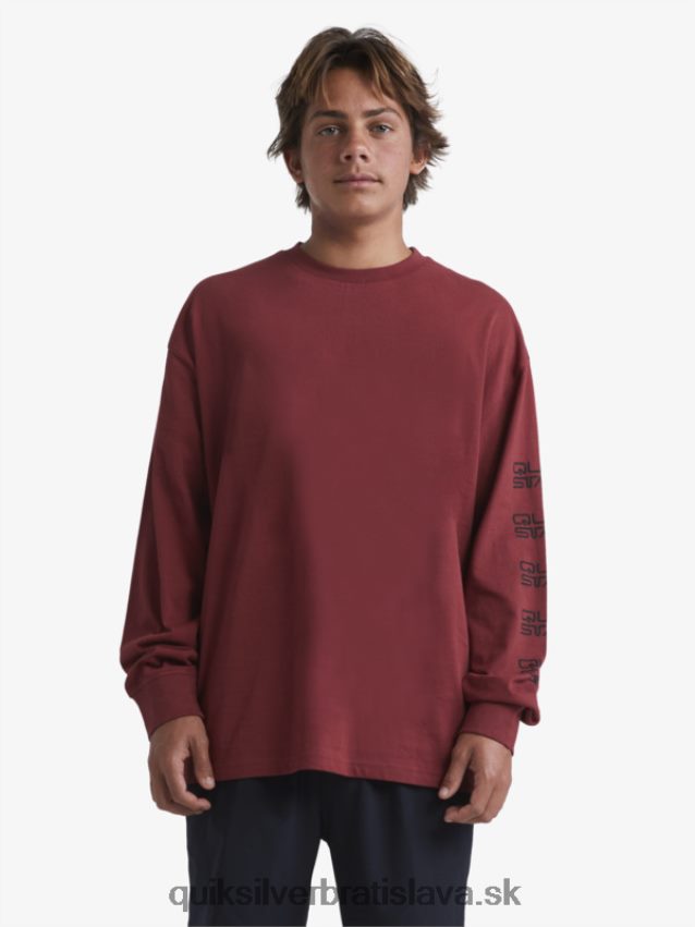 organické tričko s dlhým rukávom Quiksilver x Stab muži B80HXR1844 rubínové víno