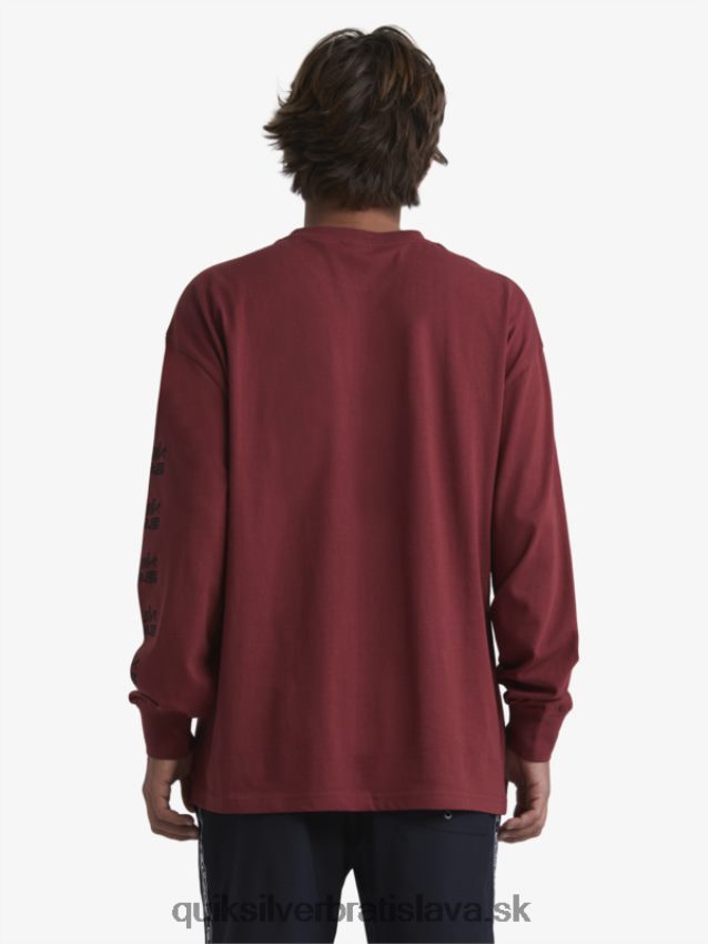 organické tričko s dlhým rukávom Quiksilver x Stab muži B80HXR1844 rubínové víno