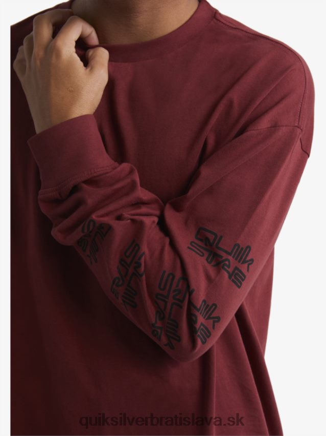 organické tričko s dlhým rukávom Quiksilver x Stab muži B80HXR1844 rubínové víno