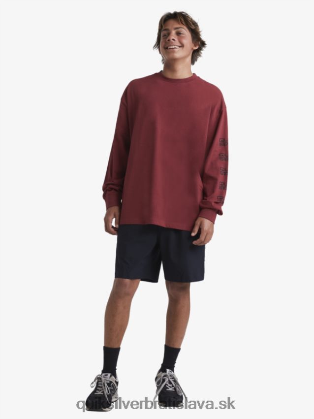 organické tričko s dlhým rukávom Quiksilver x Stab muži B80HXR1844 rubínové víno