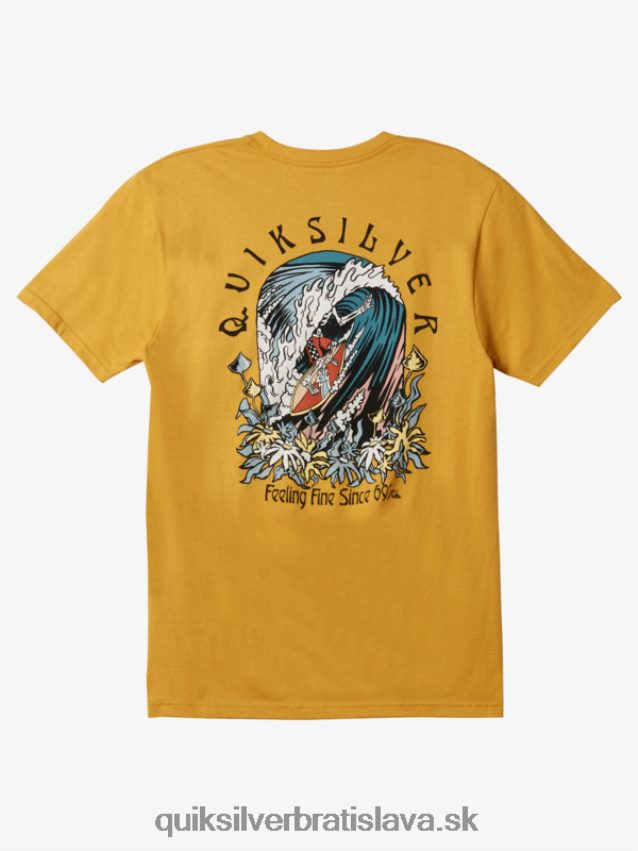 originálne sudové tričko Quiksilver muži B80HXR1171 svetlé zlato