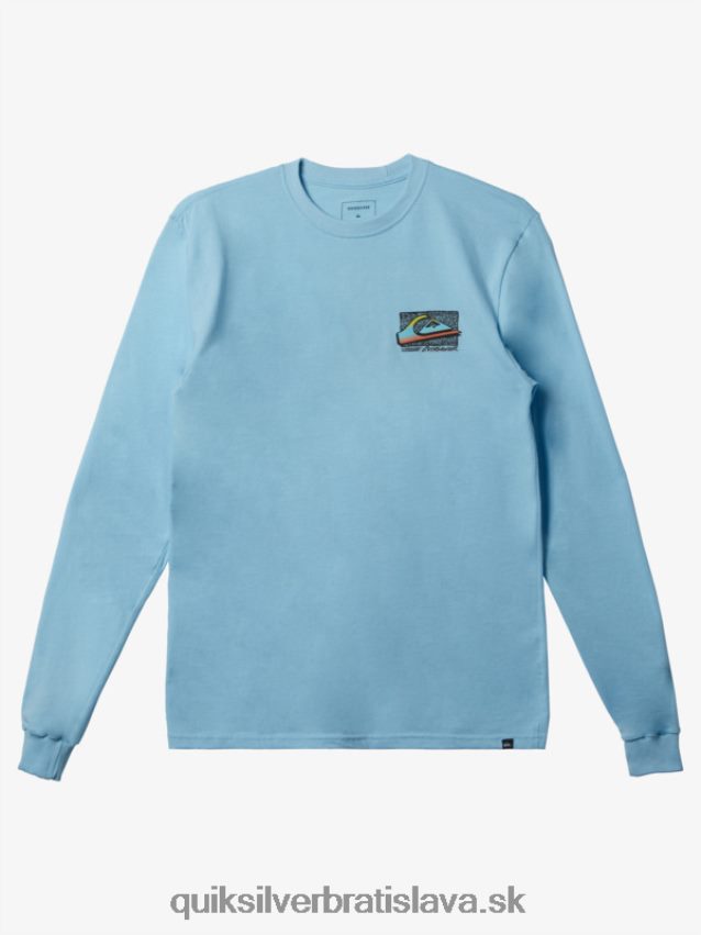 retro vyblednuté tričko Quiksilver muži B80HXR1212 modrá obloha