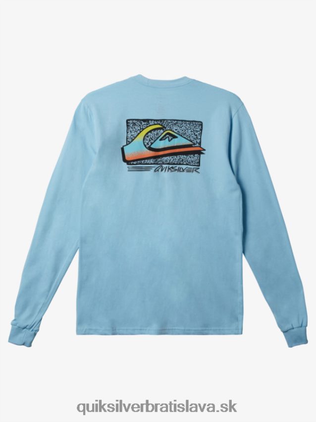 retro vyblednuté tričko Quiksilver muži B80HXR1212 modrá obloha