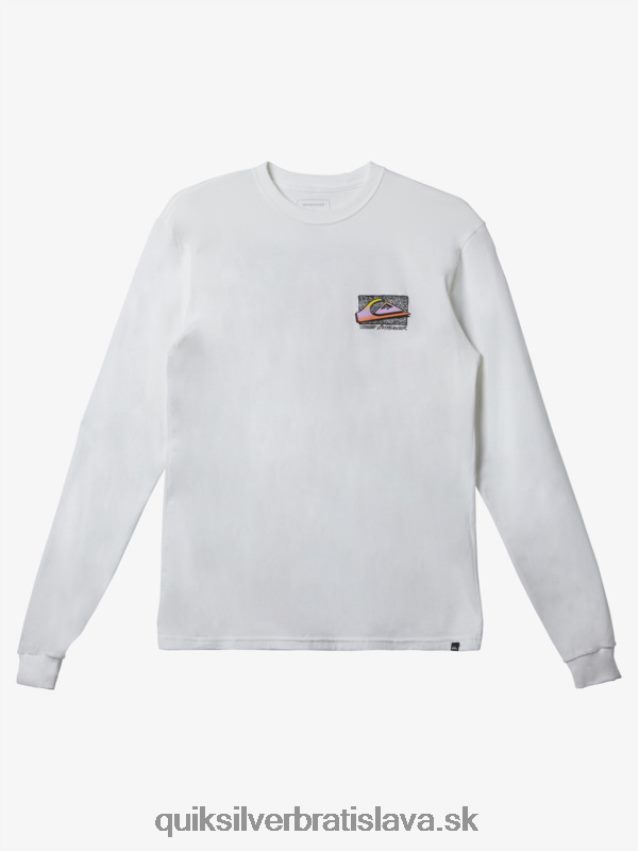 retro vyblednuté tričko Quiksilver muži B80HXR1214 biely