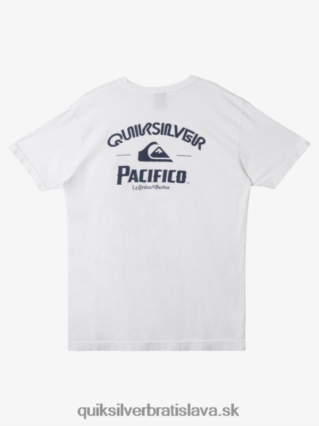 rovné strelecké tričko Quiksilver x Pacifico muži B80HXR7 biely