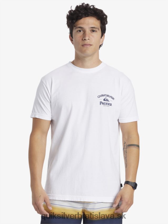 rovné strelecké tričko Quiksilver x Pacifico muži B80HXR7 biely