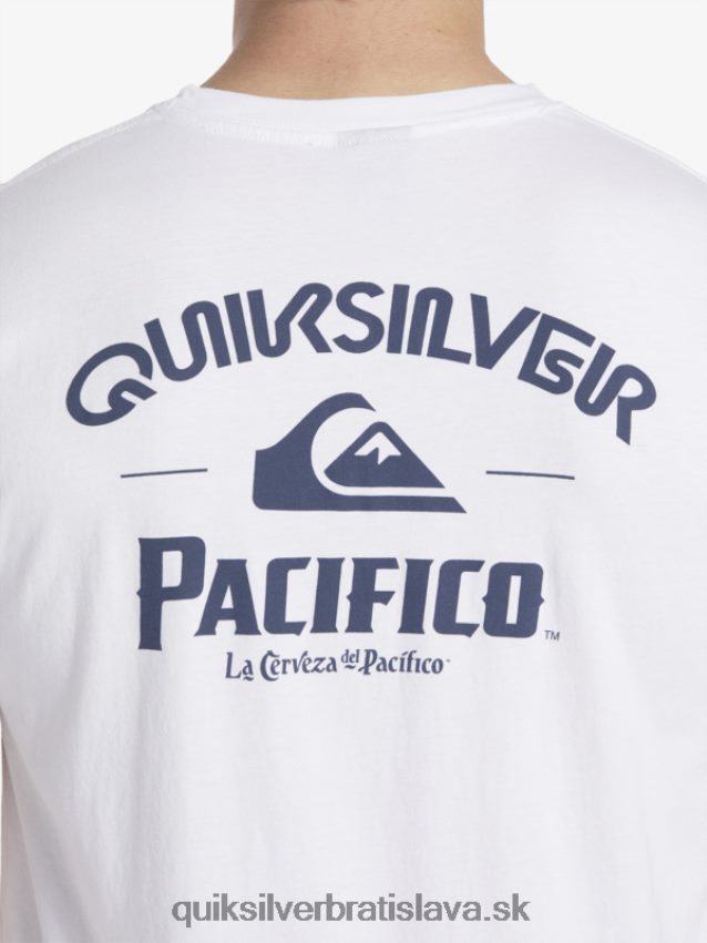rovné strelecké tričko Quiksilver x Pacifico muži B80HXR7 biely