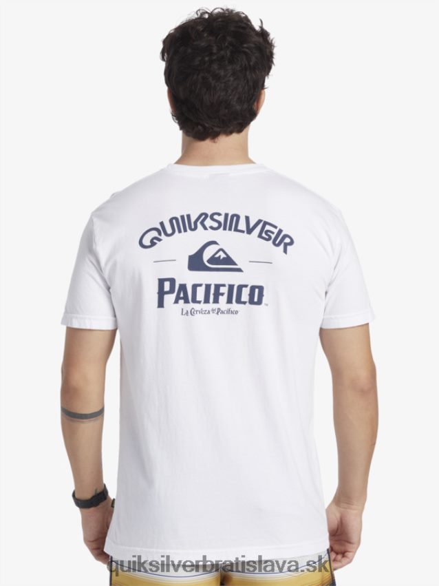 rovné strelecké tričko Quiksilver x Pacifico muži B80HXR7 biely