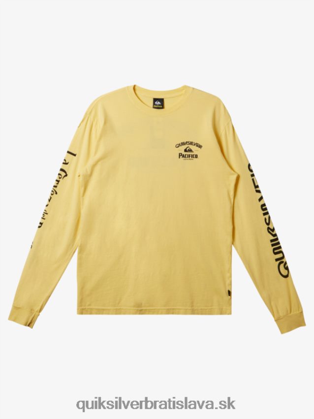 rovné tričko s dlhým rukávom Quiksilver x Pacifico muži B80HXR5 zlato