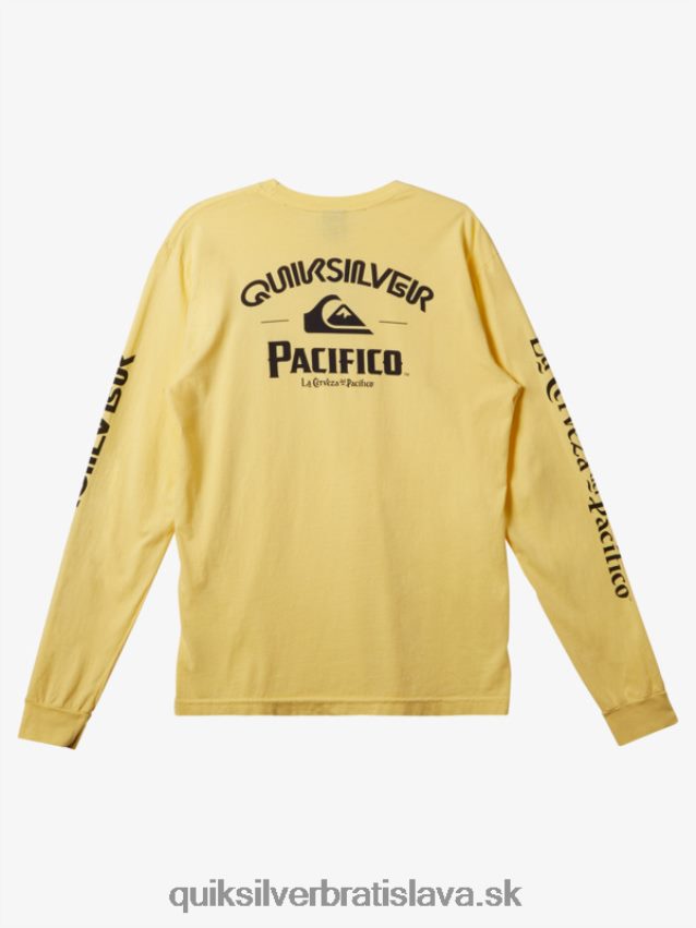 rovné tričko s dlhým rukávom Quiksilver x Pacifico muži B80HXR5 zlato