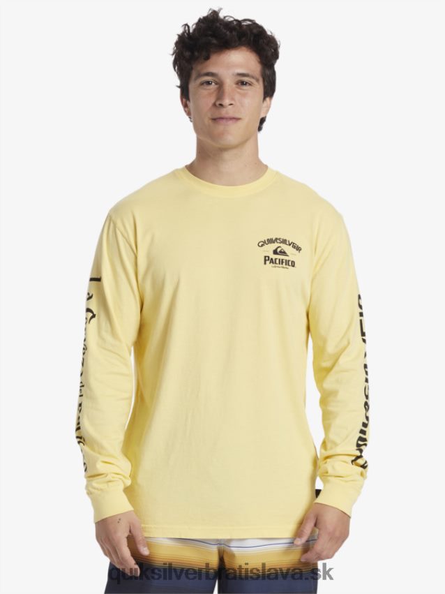 rovné tričko s dlhým rukávom Quiksilver x Pacifico muži B80HXR5 zlato