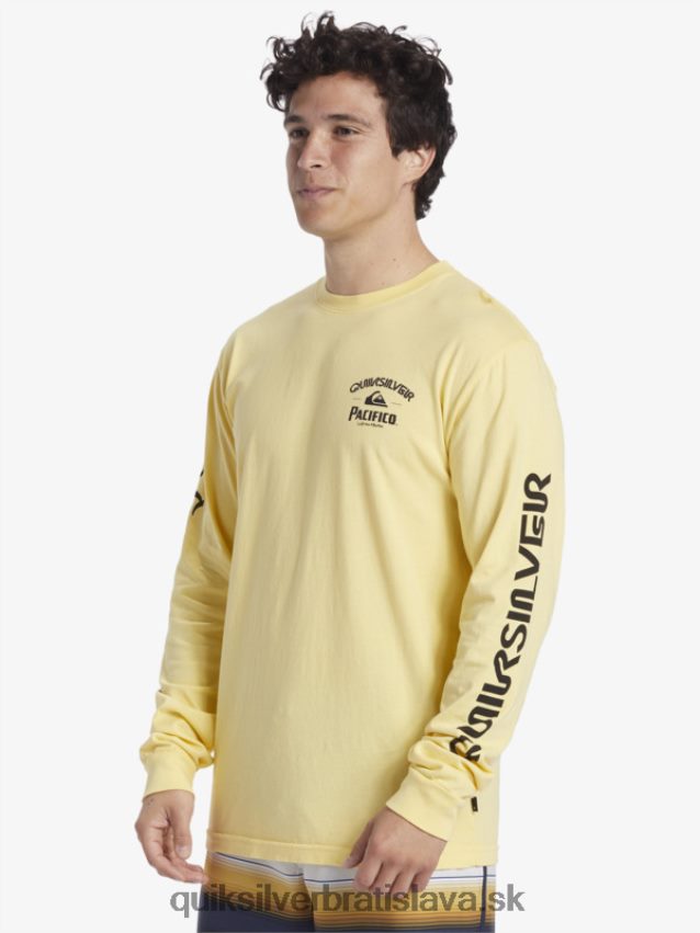 rovné tričko s dlhým rukávom Quiksilver x Pacifico muži B80HXR5 zlato