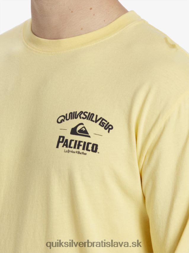 rovné tričko s dlhým rukávom Quiksilver x Pacifico muži B80HXR5 zlato