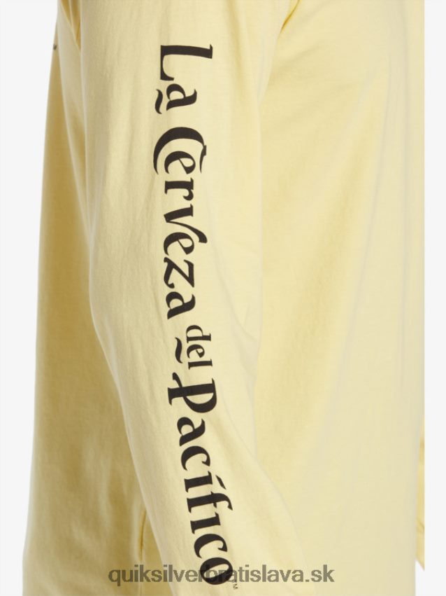 rovné tričko s dlhým rukávom Quiksilver x Pacifico muži B80HXR5 zlato