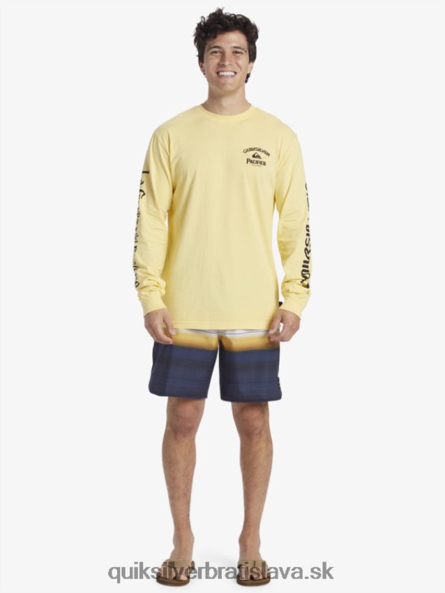 rovné tričko s dlhým rukávom Quiksilver x Pacifico muži B80HXR5 zlato