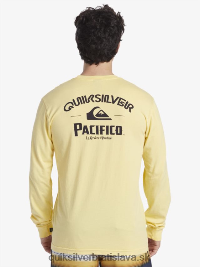rovné tričko s dlhým rukávom Quiksilver x Pacifico muži B80HXR5 zlato