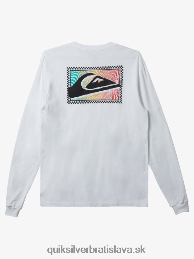 tričko s dlhým rukávom s gradientnou potlačou Quiksilver muži B80HXR437 biely
