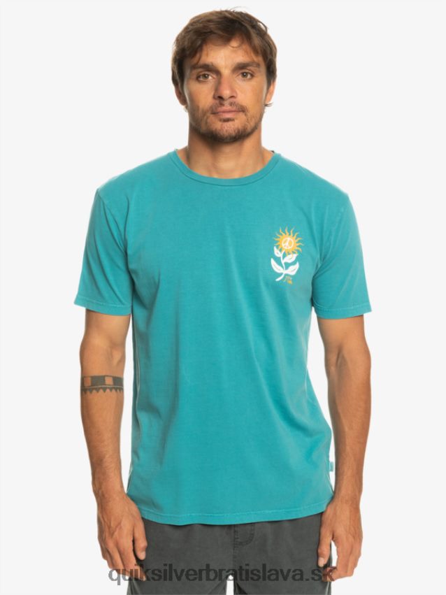 tričko s kvetmi slnka Quiksilver muži B80HXR1021 bretónska modrá