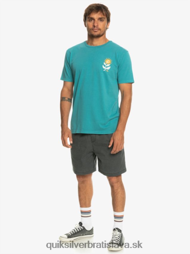 tričko s kvetmi slnka Quiksilver muži B80HXR1021 bretónska modrá