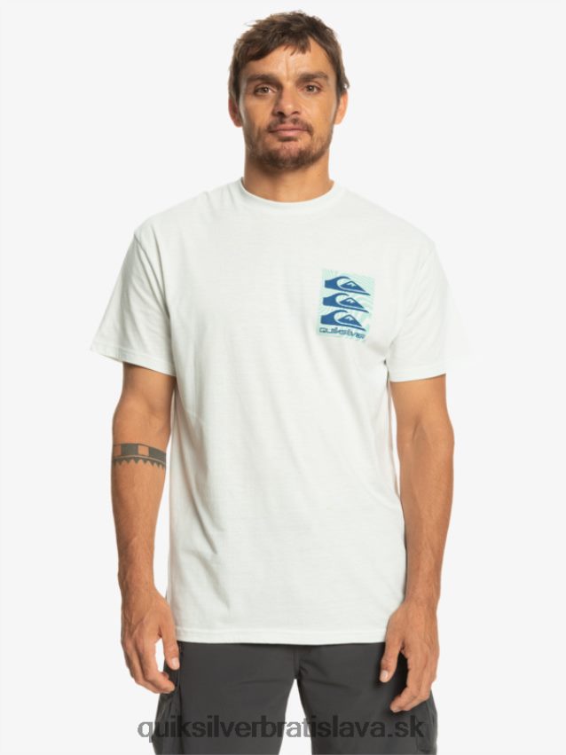 tričko s pokrčenými vzormi Quiksilver muži B80HXR1013 snehovo biely