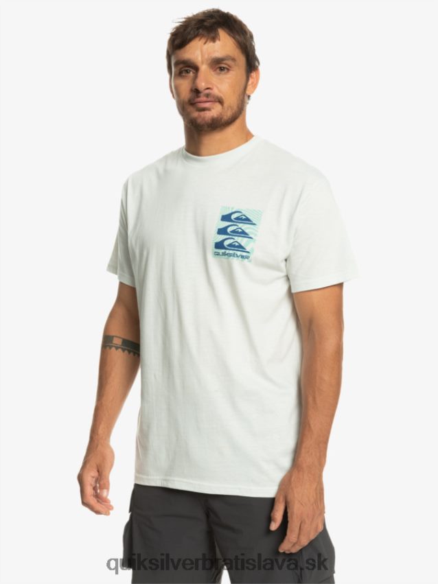 tričko s pokrčenými vzormi Quiksilver muži B80HXR1013 snehovo biely