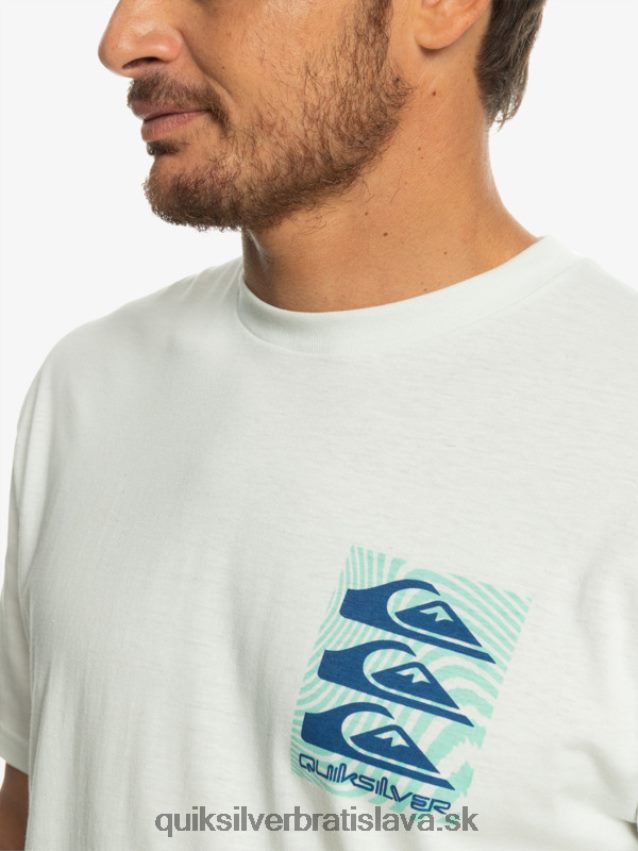 tričko s pokrčenými vzormi Quiksilver muži B80HXR1013 snehovo biely
