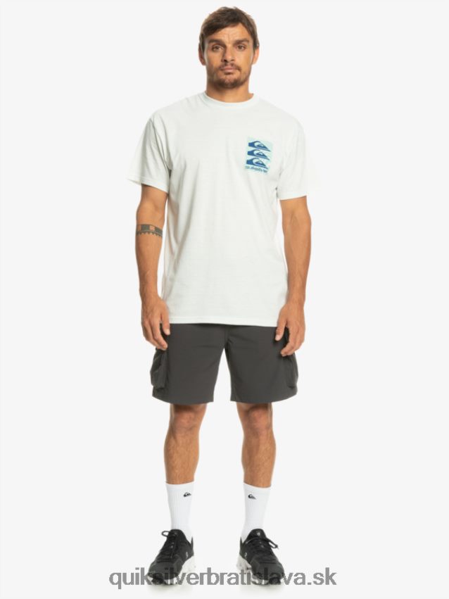 tričko s pokrčenými vzormi Quiksilver muži B80HXR1013 snehovo biely