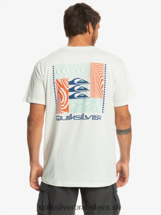 tričko s pokrčenými vzormi Quiksilver muži B80HXR1013 snehovo biely