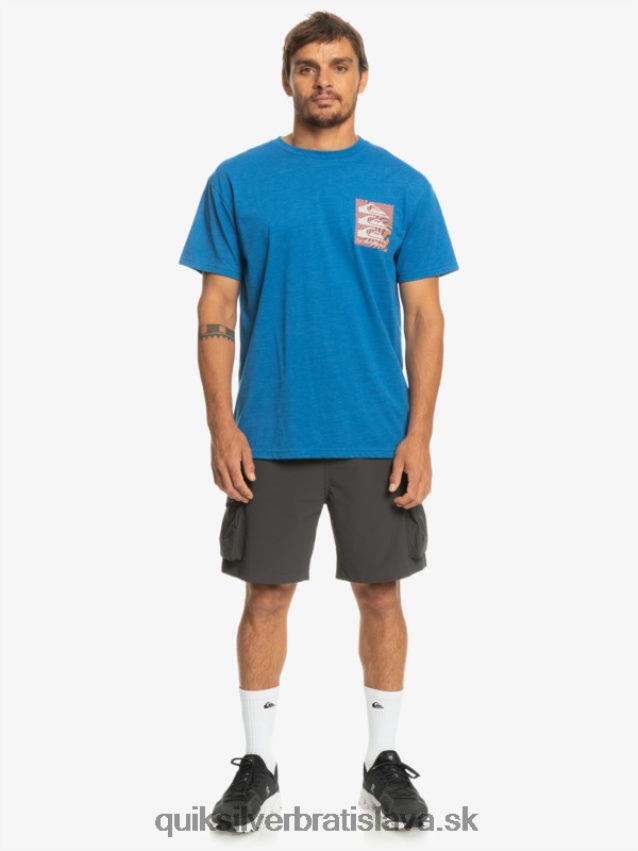 tričko s pokrčenými vzormi Quiksilver muži B80HXR1015 šnorchlovať modrá