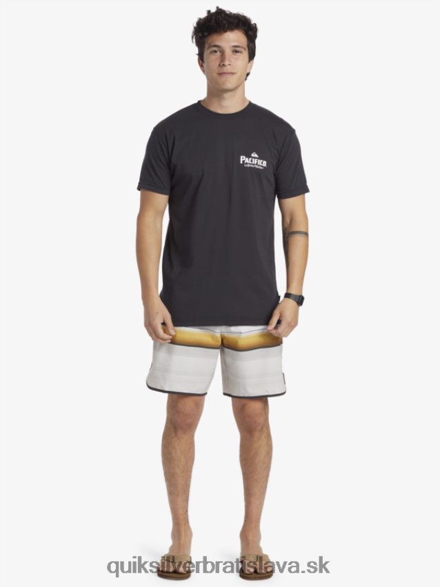 tričko so scénickými vibráciami Quiksilver x Pacifico muži B80HXR10 asfaltka